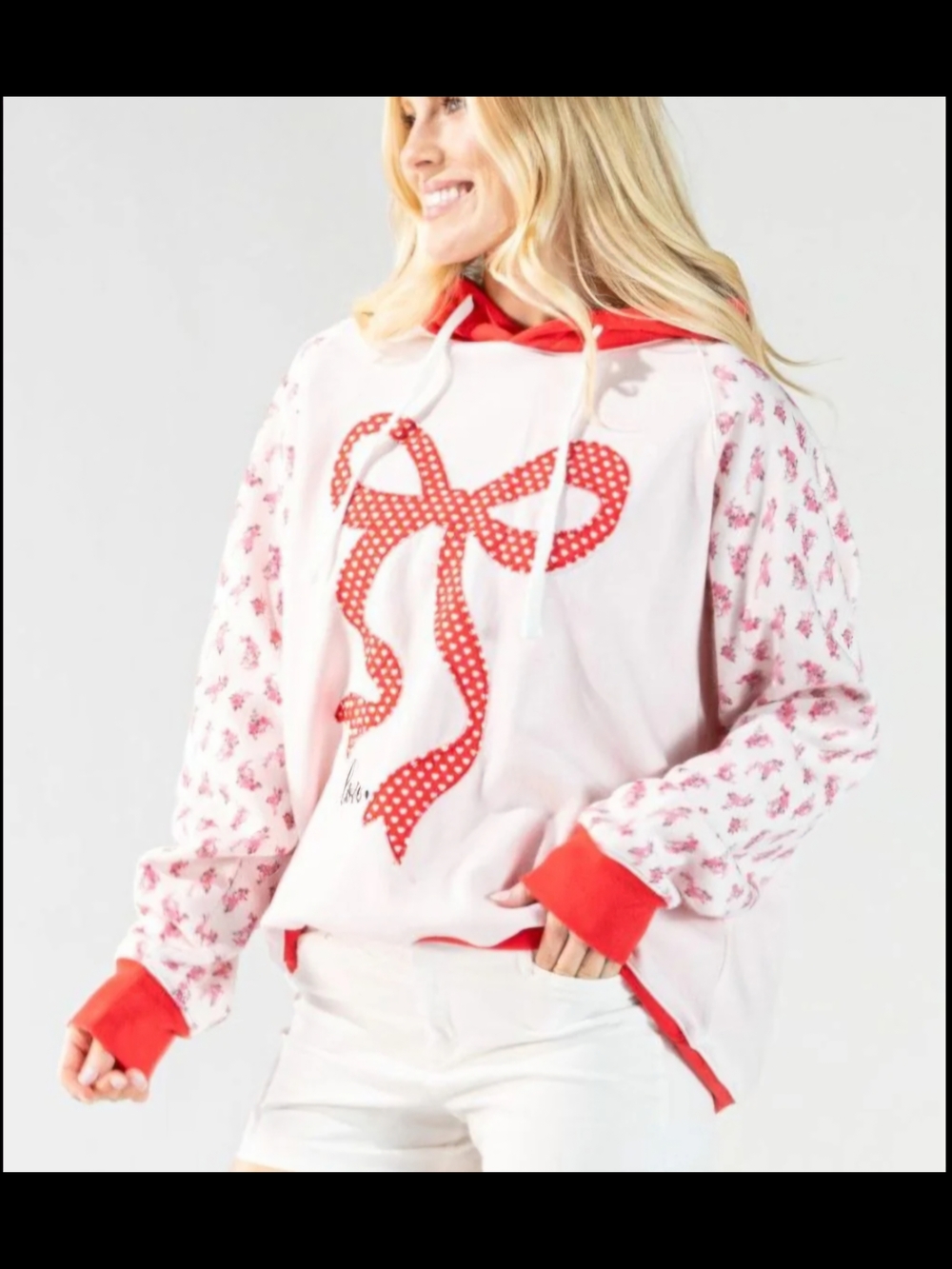 Simply Southern Love Ribbon Hoodie--NWT-- SHIPS NEXT DAY